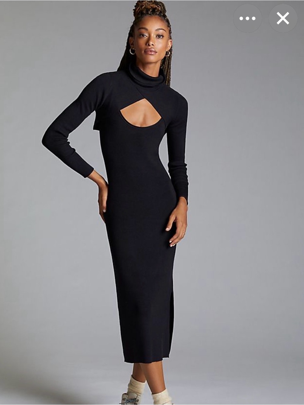 Anthropologie petite 2 piece tank knit dress with turtleneck shrug  NWT
